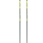 LEKI Detect S Lightweight Aluminum Ski Poles for Alpine Skiing – Olivgreen-Darkolive-Neonyellow – 125 cm