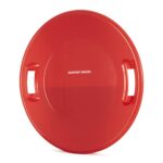 Slippery Racer Heavy-Duty Cold Resistant Downhill Pro Plastic Outdoor Winter Saucer Disc Snow Sled with Handles, Red