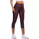 Youmymine Women High Waist Yoga Sport Pants Workout Skinny Leggings Fitness Athletic Gym Running Tight Pants (M, Wine)