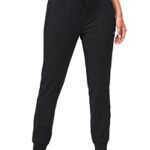 G Gradual Women’s Fleece Lined Joggers High Waisted Water Resistant Thermal Winter Sweatpants Running Hiking Pockets (Black, S)
