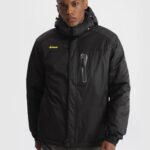 GEMYSE Men’s Mountain Waterproof Ski Snow Jacket Winter Windproof Rain Jacket (Black,Medium)