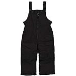 LONDON FOG Boys’ Big Classic Heavyweight Snow Bib Ski Pant Snowsuit Zip Up, Black, 8