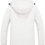 Skieer Women’s Skiing Jacket Waterproof Snow Coat with Detachable Hood(White,S)
