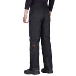 FREE SOLDIER Men’s Waterproof Snow Insulated Pants Winter Skiing Snowboarding Pants with Zipper Pockets (Black Medium(32-34)/34L)