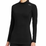 BALEAF Women’s Fleece Thermal Mock Neck Long Sleeve Running Shirt Workout Tops Black Size M