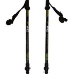 WSD Ski Poles Telescopic Adjustable Collapsible Kids Junior Downhill/Alpine ski Poles 7075 Alu Pair with Baskets 32” to 42” New (Black/Green/Yellow)