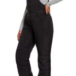 CHEROKEE Women’s Insulated Snow Bib – Water Resistant Ski Overall Pants, Size Medium, Black