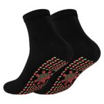 Heated Socks Tourmaline Self Heating Magnetic Comfortable Winter Warm Unisex Breathable Cotton Socks (Black, 1 Pair)