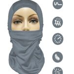 Balaclava Ski Mask Full Face Motorcycle Mask Neck Gaiter or Tactical Balaclava Hood. Best Cold Weather Running Gear for Men Women & Kids, grey