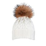 Gillberry Women Winter Crochet Hat Wool Knit Beanie Raccoon Warm Cap 6 Colour (White)