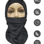 MJ Gear [9 in 1] Full Face Mask Motorcycle Balaclava, Running Mask for Cold or Hot Weather Life Time Warranty (Black)