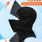 Balaclava Face Ski Mask with Movable Deisgn for Men Women-Fleece Winter Face Covering for Cold Weather Skiing Outdoor Work Black