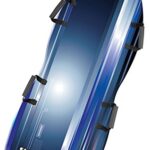 Slippery Racer Downhill Falcon Adults and Kids Foam Toboggan Snow Sled for Up to 2 Riders with Handles, Midnight Hologram Blue (2 Pack)