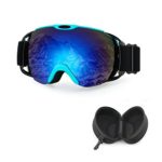 iTavah OTG Ski Goggles with Case, Men Women & Youth Over Glasses Goggles for Snowmobile/Snowboard/Skiing Snow Outdoor Sports,100% UV Protection, Anti-Fog (Blue)