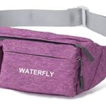 WATERFLY Slim Soft Polyester Water Resistant Waist Bag Pack for Man Women Outdoors Running Climbing Carrying Iphone 5 6 Plus Samsung S5 S6 (purple)