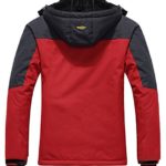 Wantdo Men’s Waterproof Mountain Jacket Fleece Windproof Ski Jacket US L Red L