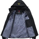 JINSHI Men Snow Jacket Windproof Waterproof Ski Jackets Winter Hooded Mountain Fleece Outwear (Black,L)