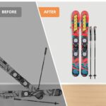 Fuloon Ski Rack,Snowboard Wall Mount Ski Snowboard Storage Rack Ski Holders DIY Adustable Tool Organizers,Fits Any Ski/Snowboard/Skateboard Display (15.75inch)