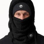 VELAI Balaclava Fleece Ski Mask for Men Women Winter Face Masks Windproof Hooded Scarf Cold Weather Hat Neck Warmer(Black)