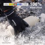 DRYMILE Hyla Waterproof Gloves – Warm Touchscreen Winter Snow Wool Blend Hand Gloves for Men & Women – Work, Hiking, Skiing, Running, Biking, Riding Glove, Ideal for Cold Weather – S, Black