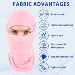 SHEVERCH Ski Mask for Men Women Balaclava Face Mask Breathable UV Protection Football Running Riding Motorcycle Cycling Pink