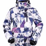 Andorra Women Insulated Windproof Mountain Hiking Snowboarding Jacket,Retro Violet Grunge,M