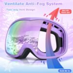 ITOWE Ski Goggles for Kids 6-14 4-6 Skiing Snow Sports Goggles Snowboarding Winter Goggles Kids Ski Snow Helmet with Snowboard Goggles for Boys Girls Child Toddlers Youth Anti Fog 100% UV Protection