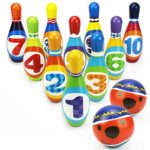 iPlay, iLearn Kids Bowling Play Set, 10 Pins and 2 Balls for 2, 3, 4, 5 Year Olds Children, Toddlers, Boys, Girls