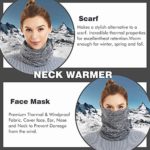 Tripsky Winter Neck Gaiter Warmer, Adjustable Elastic Closure Face Cover Mask for Women and Men, Suitable for Skiing Fishing Running Cycling Outdoor Recreation in Cold Weather (NG-Light Grey)