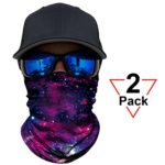 AXBXCX 2 Pack – Versatile Galaxy Print Balaclava Neckerchief Face Mask Bandanas Headband Sweatband for Outdoor Sport Music Festivals Raves Hunting Skiing Snowboarding Running 026