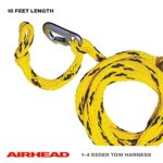 Airhead Heavy Duty Tow Harness for 1-4 Rider Towable Tubes, Water Skis, Wakesurf Boards and Wakeboards, 12-Feet,Black